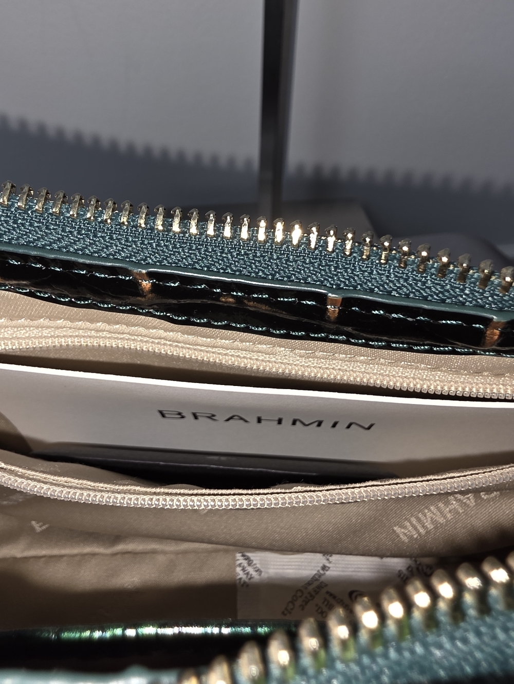 Brahmin Kyrie Evergreen Ombre Melbourne Croc Embossed Leather Shoulder Bag NWT - Picture 10 of 14